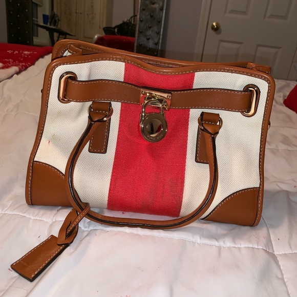 Michael Kors Hamilton East West Canvas Satchel - Picture 1 of 3